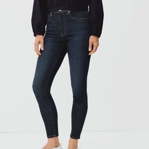 Everlane Deep Indigo Authentic Stretch High Rise Skinny Jean Sz 26 Ankle